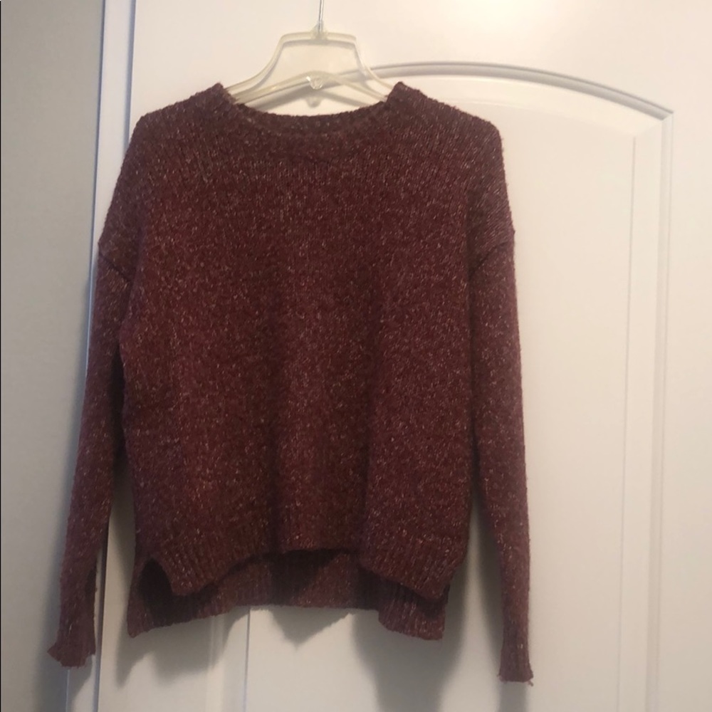 Brandy-Melville-maroon-knit-sweater